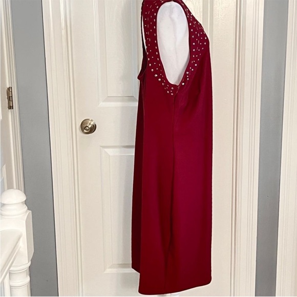 Ashley Stewart Burgundy Sleeveless Dress Studded Size 22/24  New With Tags - Picture 5 of 11